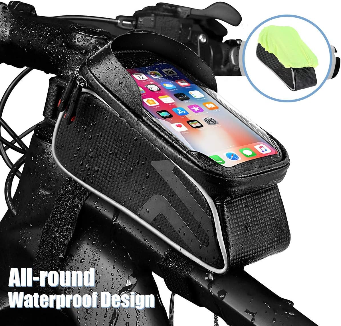 AGPTEK Bike Repair Tool Kits Bag, Bicycle Saddle Bag with Repair Tool Kits, Portable Tyre Tools Set Cycling Bag with Reflective Strip, TPU Touch Screen Cell Phone Supports Face ID : Sports & Outdoors