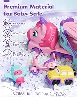 Lehoo Castle 5-in-1 Unicorn Carrier Truck Toy for Toddlers 2 Year Old Girls view 6