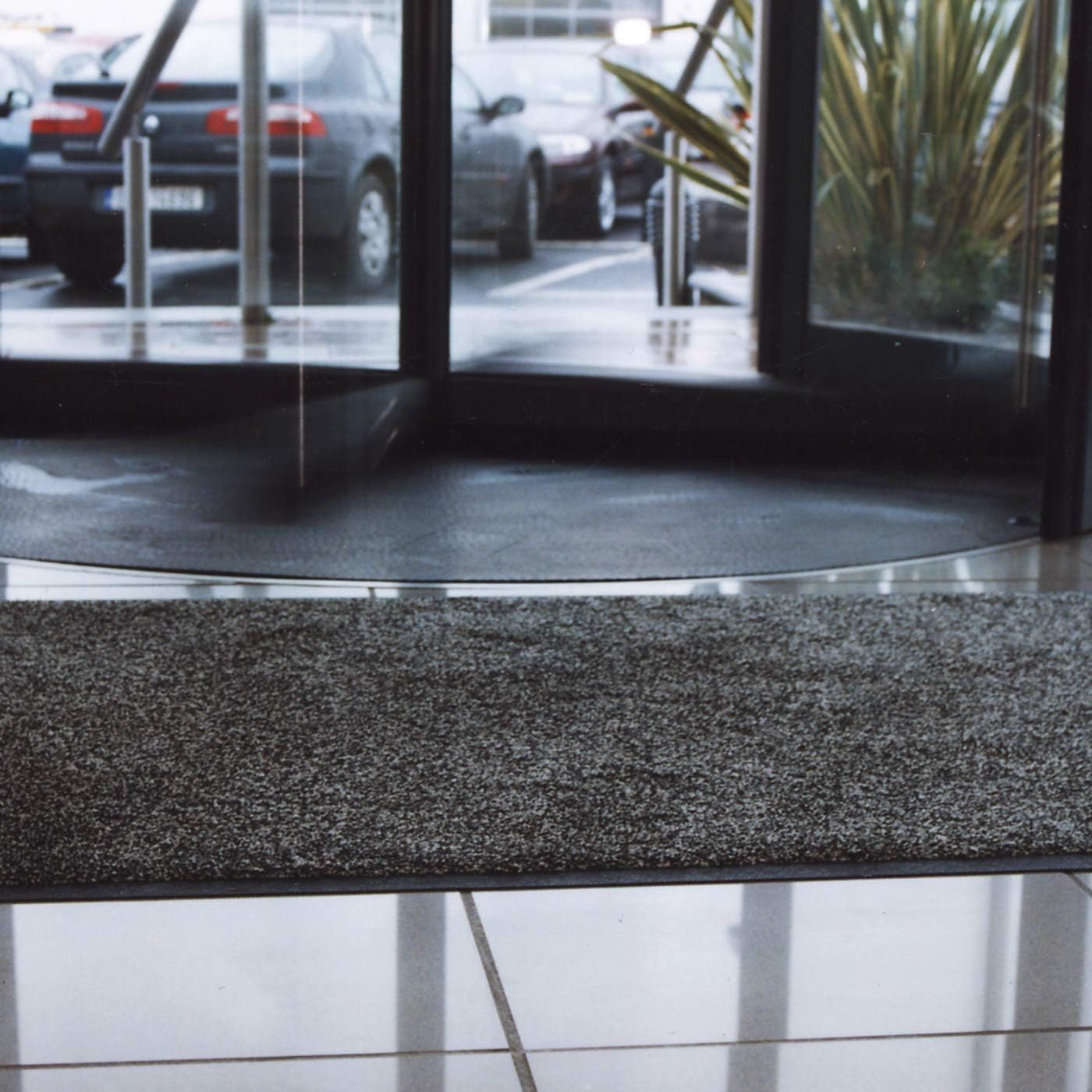 Ultralux Indoor Scraper Doormat, 60cm x 90cm, Anti-Slip Vinyl Backed Door Mat, Grey Dirt Trapping Absorbent Indoor Entrance Barrier Mat - Image 4