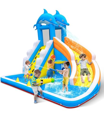 Inflatable Castle Bouncer Target With Blower - Slide, Water Cannon ...