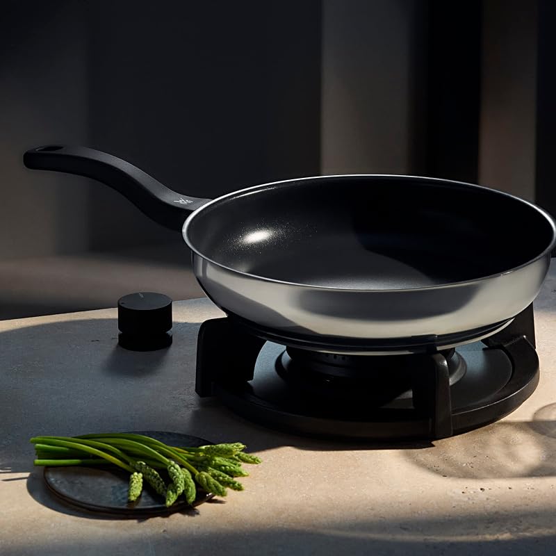 Devil - Sartén Antiadherente 28 cm, Sartén de Acero Inoxidable y Revestimiento Antiadherente para Todo Tipo de Cocinas Incluido Inducción, Color Negro