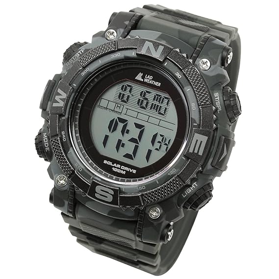 Lad Weather] Digital reloj potente recargable Solar 100 ...