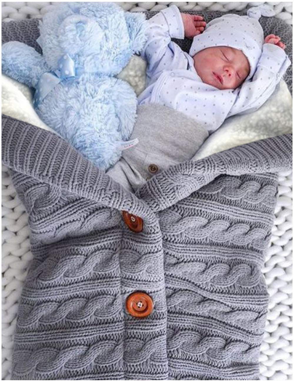Unisex Infant Swaddle Blankets Newborn Baby Boy Girl Swaddle Soft Cotton Sleeping Bag Wrap Blanket Sack Stroller for Boys and Girls