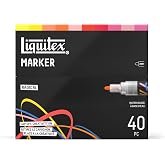 Liquitex Acrylic Paint Markers, Set of 40, Radical Colors, 2mm Nibs | Precise &amp; Durable 2mm Nibs, Full-Coverage, All Surfaces, Highly Opaque, Acrylic-Power, Shake &amp; Pump to Activate Paint Flow