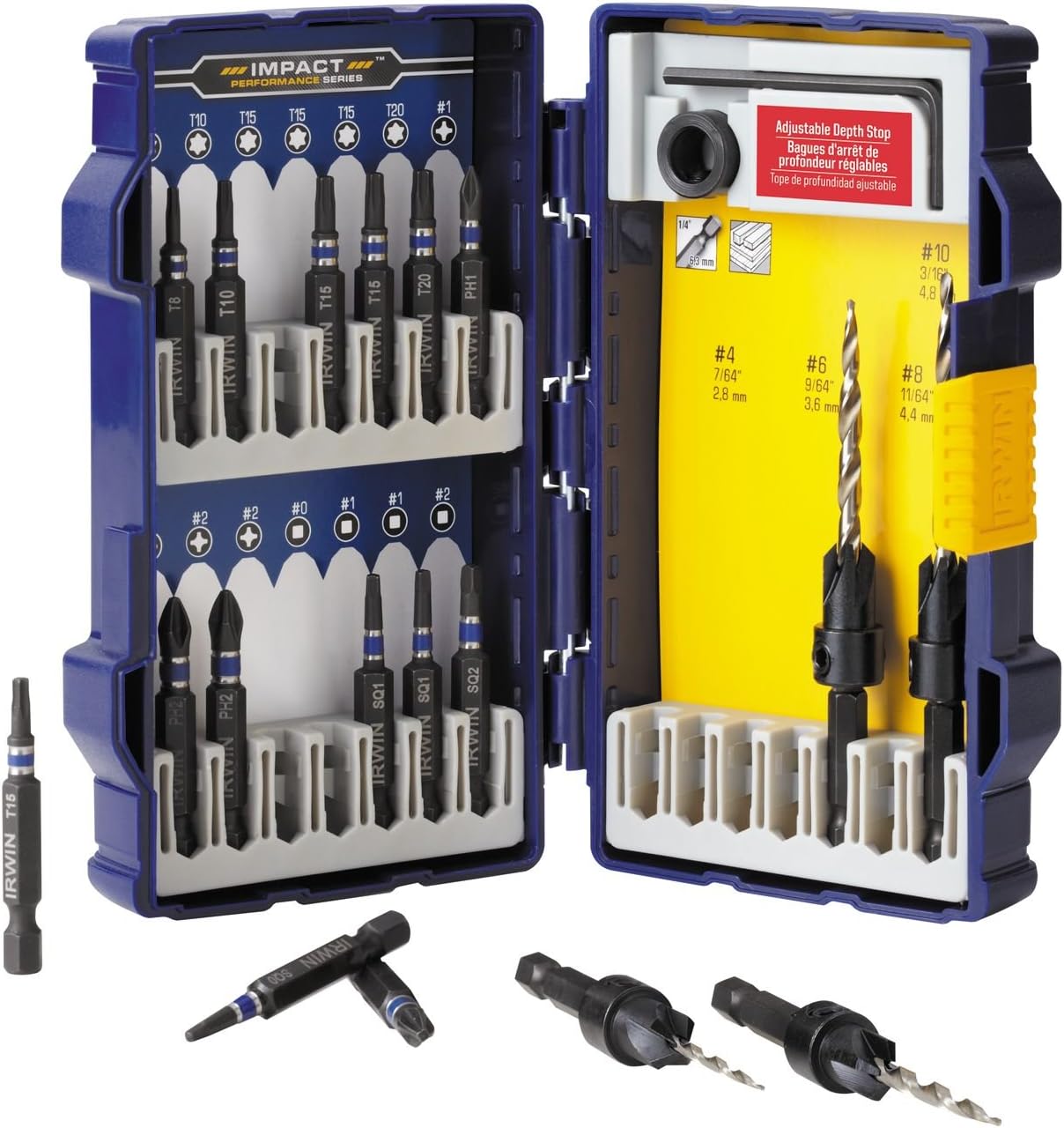 IRWIN Bit Set for Wood, Countersink, 19-Piece (1890451)
