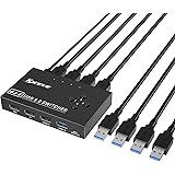 USB 3.0 Switch, 4 in 4 Out USB Switcher HUB for 4 Computers Sharing 4 USB Device, Such As Mouse, Keyboard, Scanner, Printer