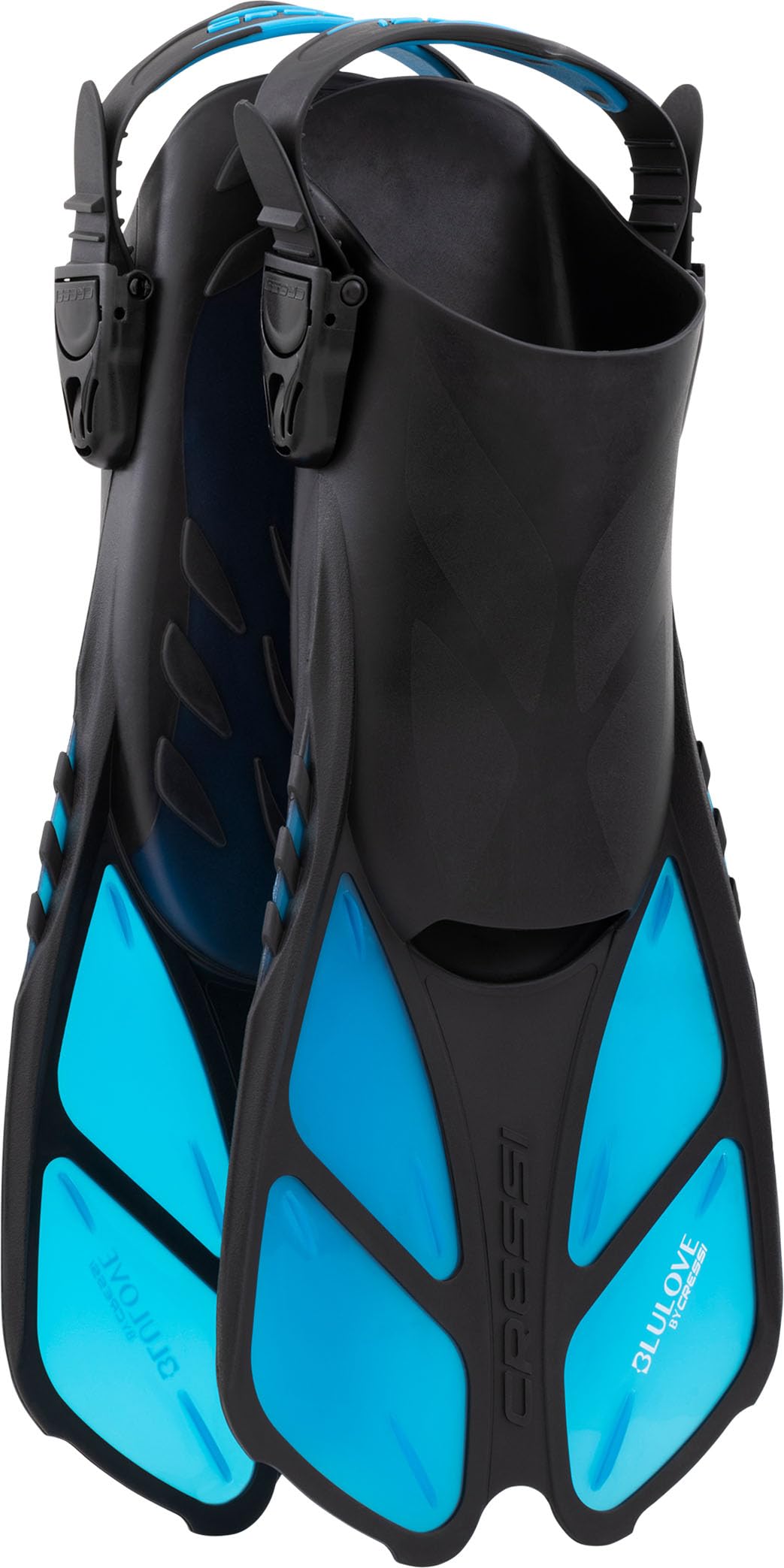 Photo 1 of Cressi Short Adjustable Fins | Bonete Translucent Aquamarine, L/XL | US Man 9/13 | US Lady 10/14 | EU 42/47