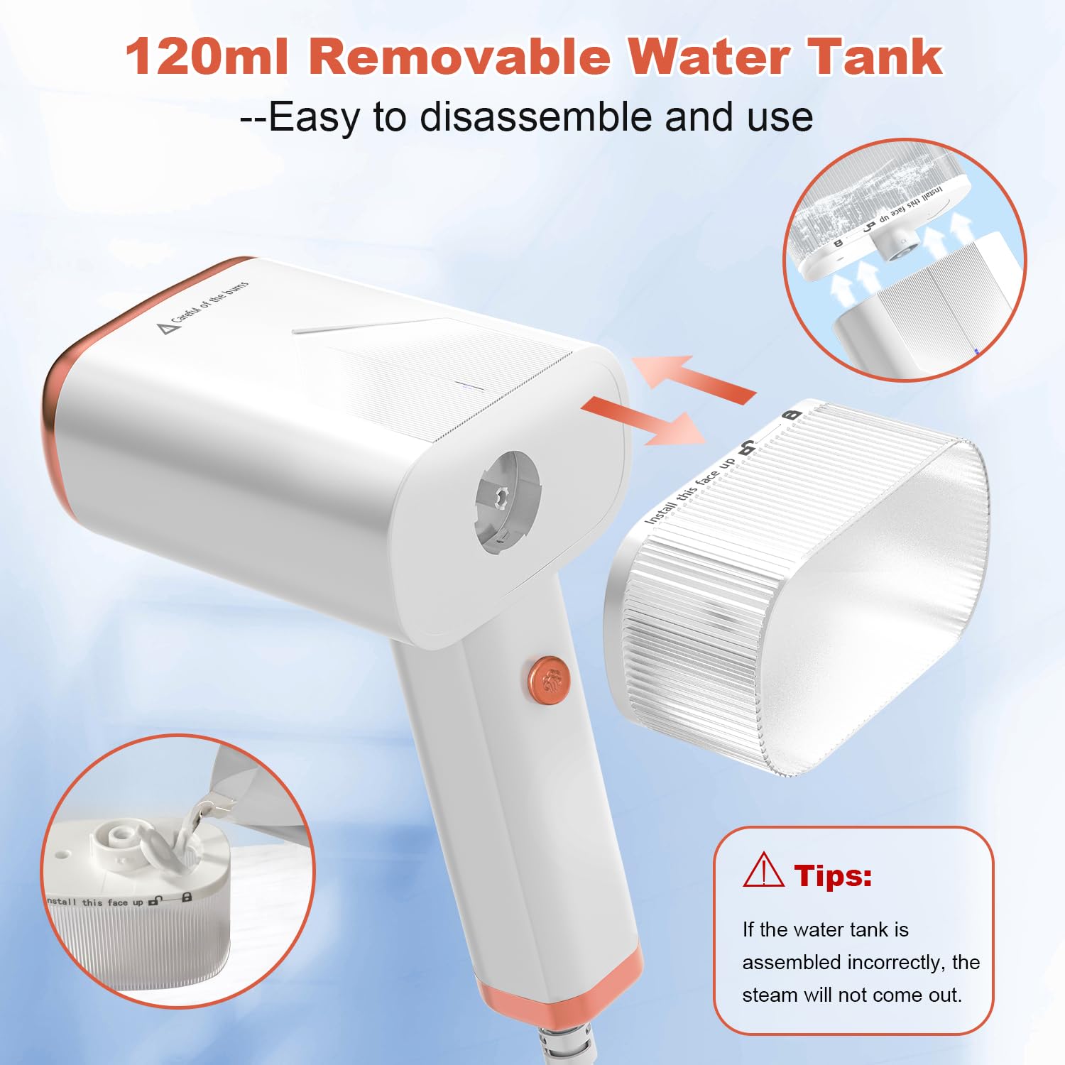 Foldable Handheld Steamer for Clothes, 1000W 20S Fast Heat-up Portable Garment Steamer with Brush and Measure cup, Clothes Steamer Fabric Wrinkle Remover with a Storage bag for Home Office Travel