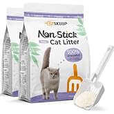 EZSKUUP Non-Stick Ultra Clumping Cat Litter, Dust-Free Unscented Kitty Litter, Made of Pet Friendly Natural Tapioca Cassava, Odor Control, Last Twice as Long as Clay Litter, 18lbs