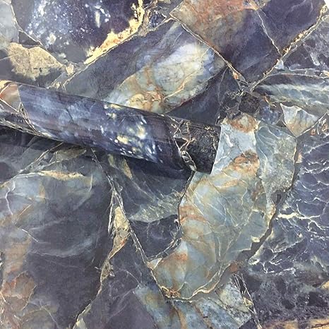 Upredo Self Adhesive Contact Paper Blue Stone Marble Granite Look