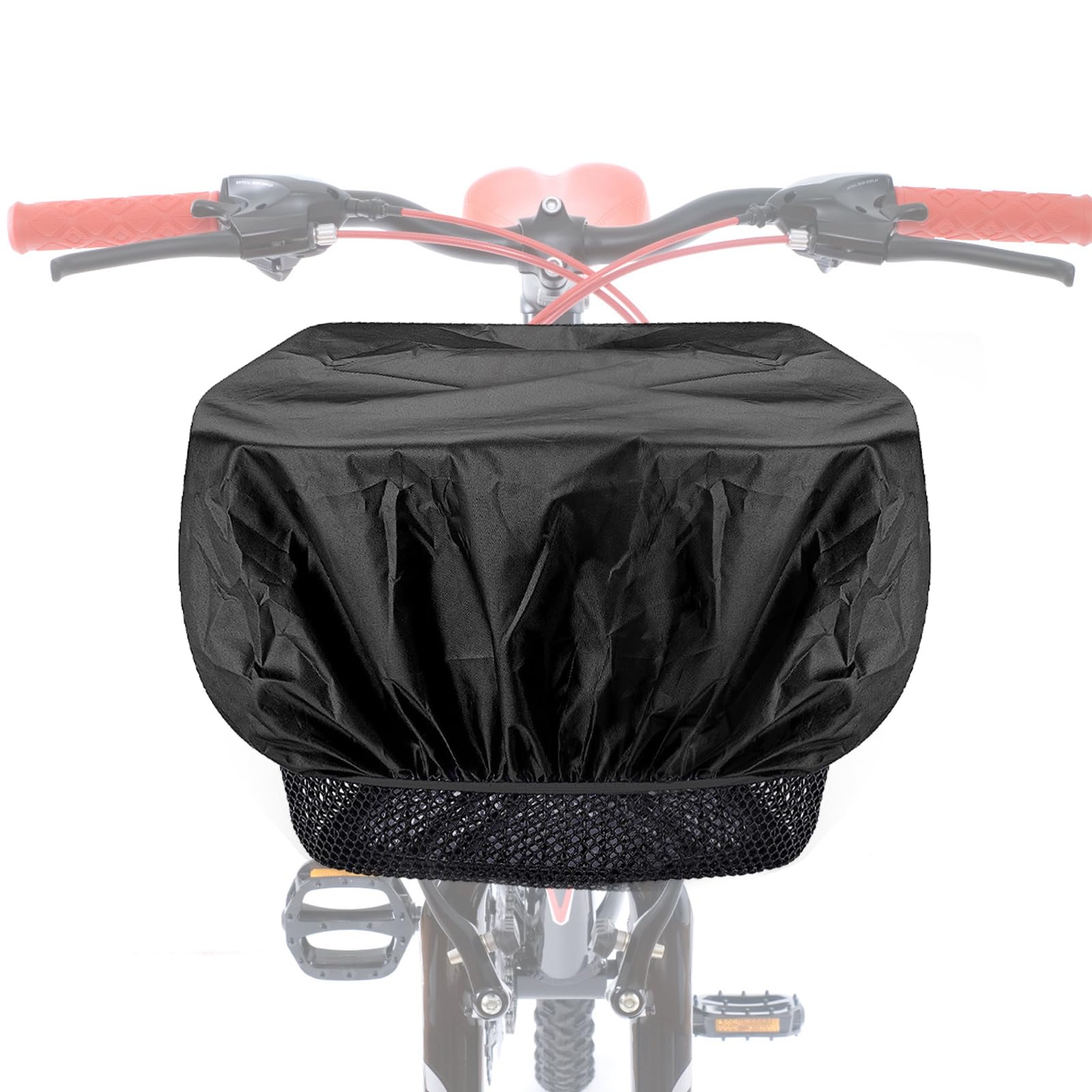 Cosysparks Bike Basket Cover Waterproof, 2 Pack Bicycle Basket Cover Rain Cover Black Waterproof Bicycle Basket Rain Cover for Bicycle Baskets(2*Basket cover)