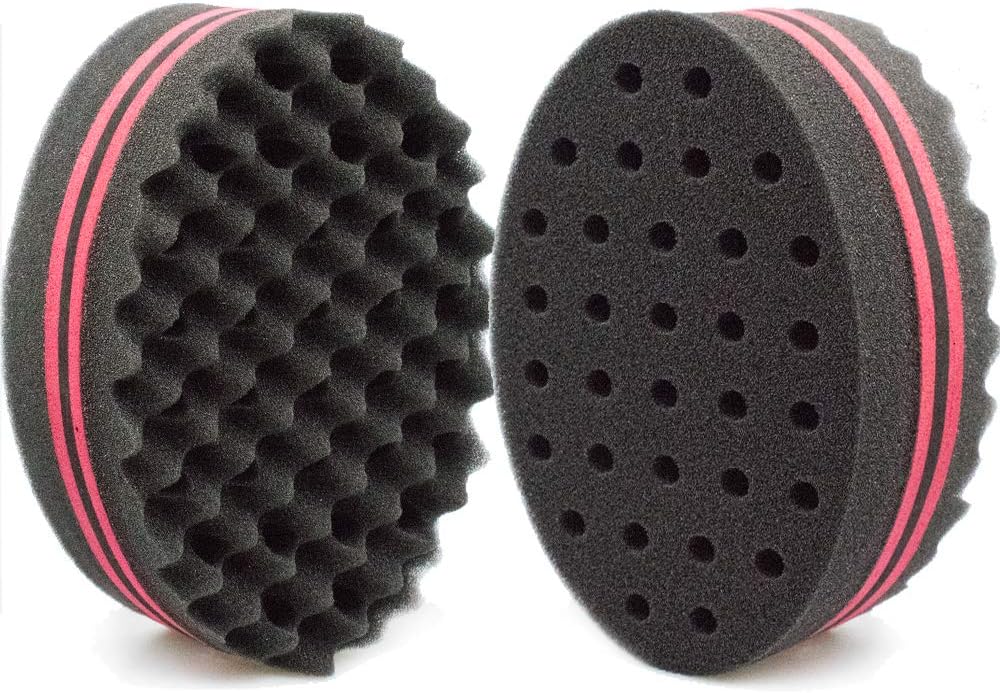 Small Holes Hair Sponge for Twists and Dreads Barber Afro Wave Nappy Curling Sponge Brush for Curls Women Men Natural Hair 1 Pcs