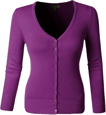 purple cardigan sweater