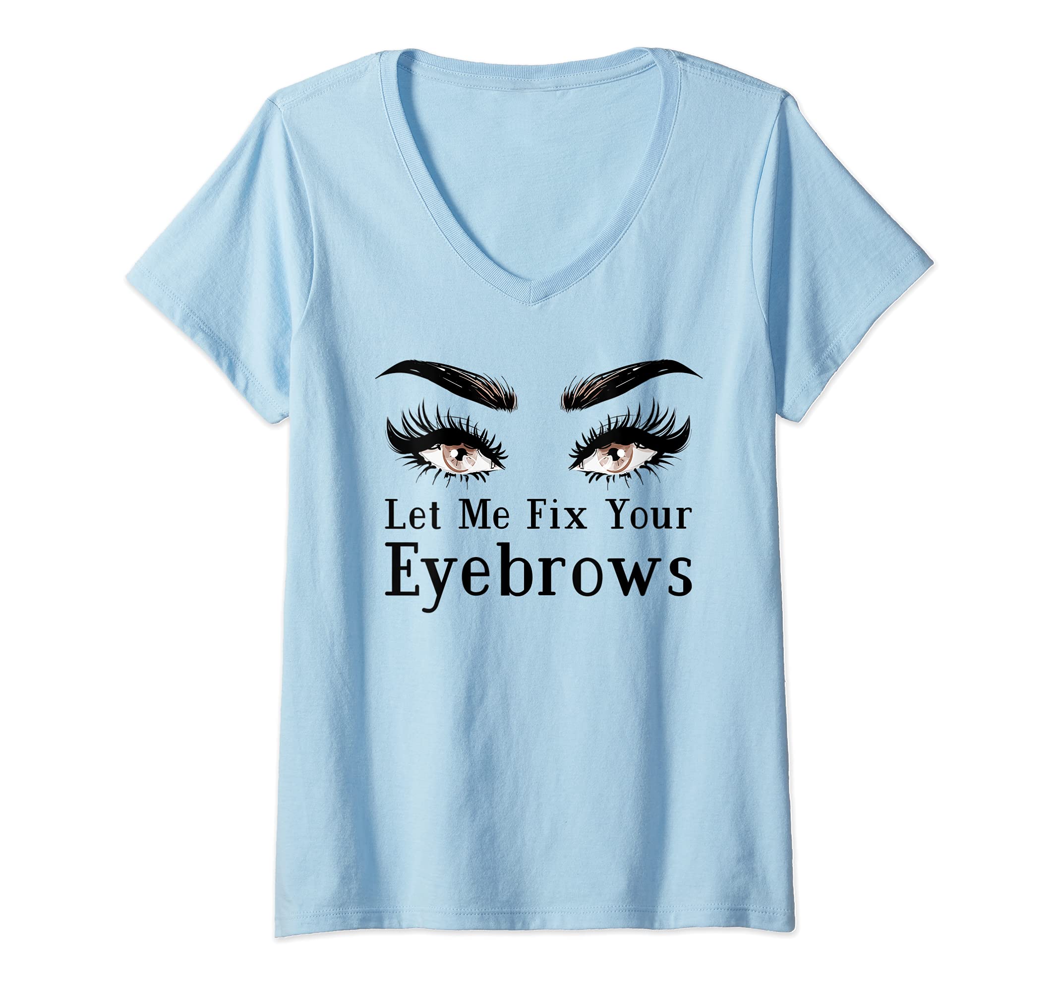 Womens Microblading Artist Eyelash Eyebrow Estheticians Brow Lover V-Neck T-Shirt