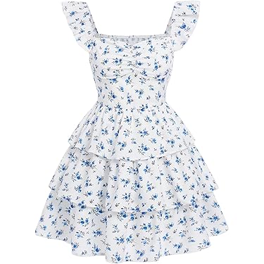 sachin and babi light blue dress Girls Dresses Short Sleeve Dinosaur Cute Dress Summer A-line Swing Twirly  Skater Casual Dresses for Kids Size 7-8 in Kenya