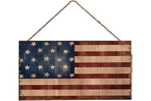 MAIYUAN 4th of July Wooden Plaque Hanging Signs Wall Decorations,Americana Independence Day Party Decorations (DLR-08)