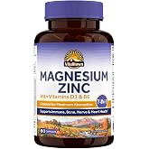 Vitalitown Magnesium Zinc, with Vitamins D3 &amp; B6，Chelated Magnesium Glycinate, Malate, Citrate, Taurate