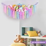 MHJY Toy Hammock Storage Net with LED Light Large Wall Hanging Organizer view 3