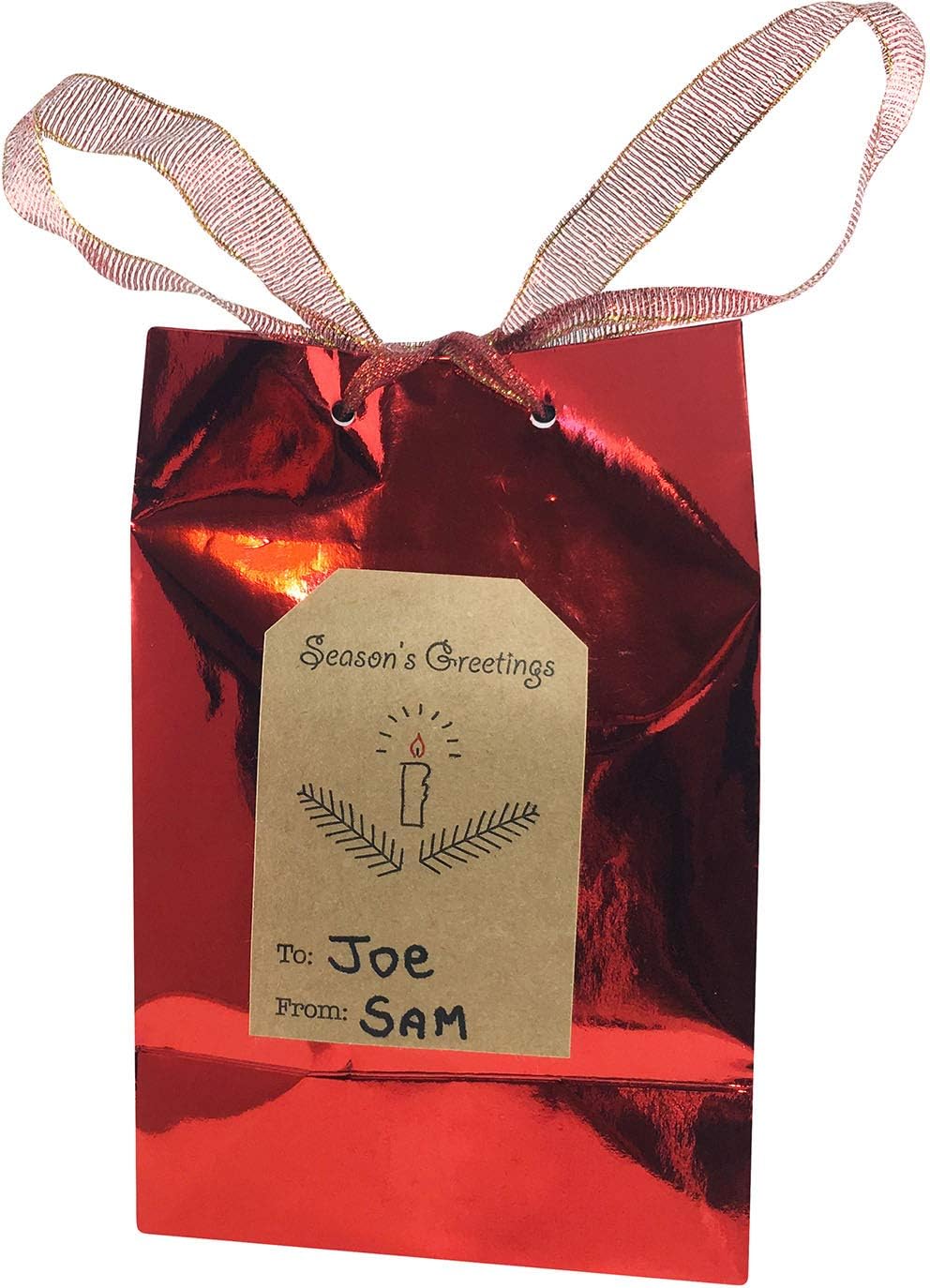 Natural Kraft Simple Christmas Gift Tags Holiday Present Stickers 2 x 3 Inch 100 Total Adhesive Labels : Office Products