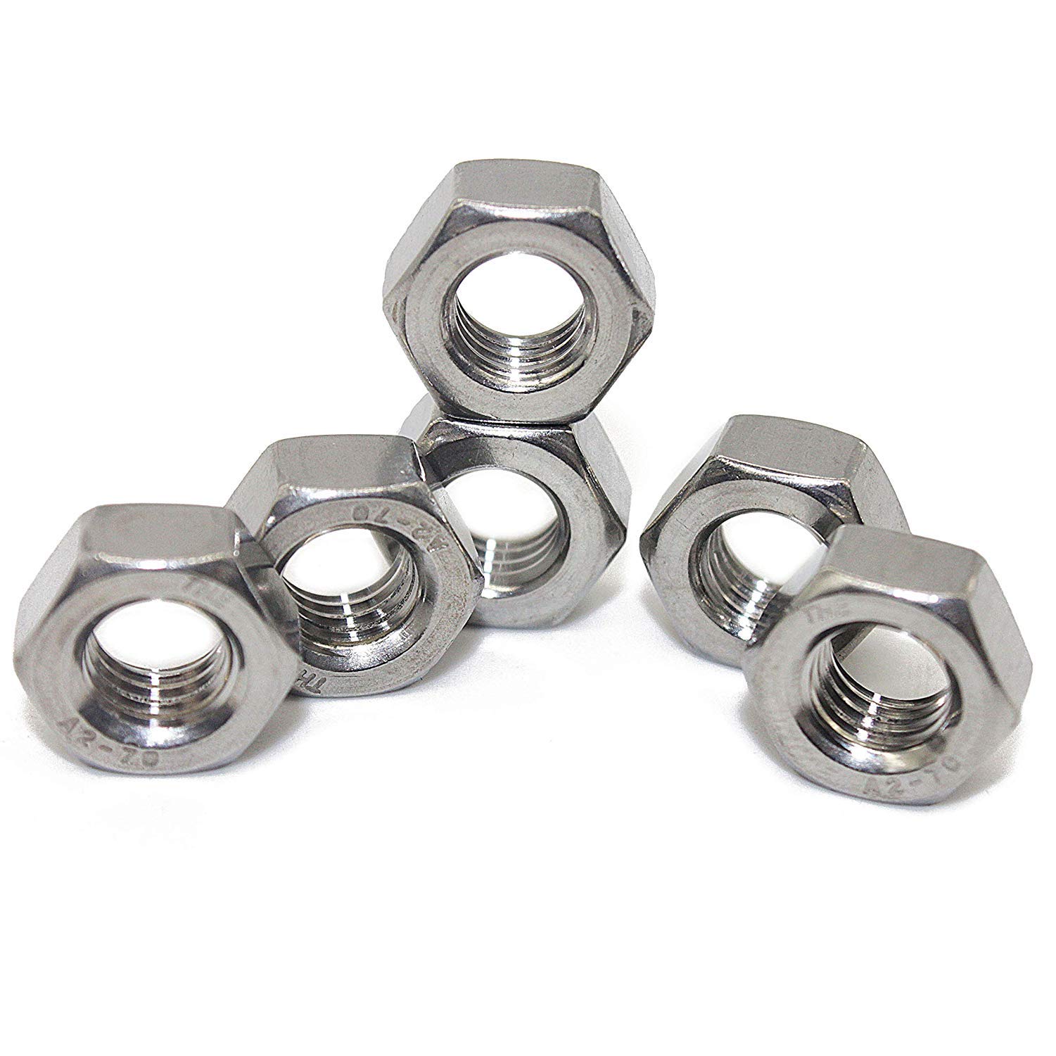 M8 Pack of 50 V2A Hexagonal Nuts DIN 934 / DIN-EN-ISO 4032 Stainless Steel A2-70