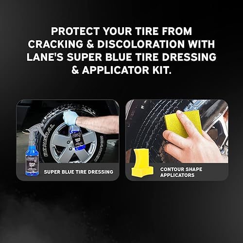 LANE'S Super Blue Tire Dressing & Contour Shape Applicators Kit - 16oz  Showroom-Quality Tire Shine, Easy Streak-Free Application, Protecting Your  Tires from Cracking and Discoloration in Kenya | Whizz Cleaning Kits