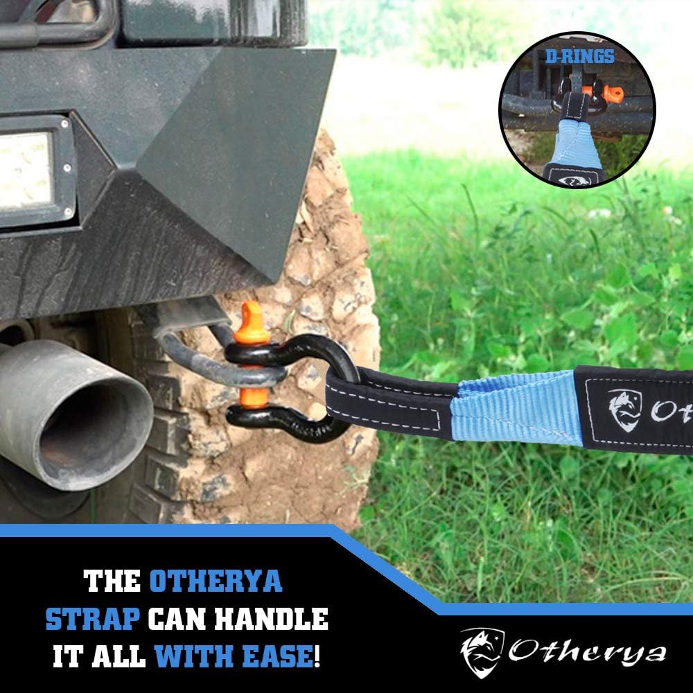 Recovery Tow Strap 3'' x 30 ft - Lab Tested 30,000lb Break Strength - Heavy Duty Draw String bag Included - Triple Reinforced Protective Loop - Ensure Peace of Mind - Emergency Off Road Towing Rope: Automotive