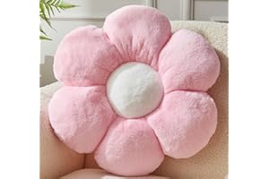 Vdoioe Pink Flower Pillow，Flower Shaped Throw Pillow 15.7In Daisy Pillow Cushion Cute Flower Seating Cushion Home Decorative Pillows for Sofa Couch Bed