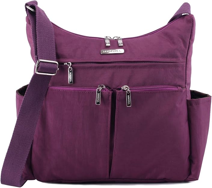 MHCNLL Anti Theft Crossbody Purse, RFID Women Nylon Waterproof Shoulder Bag (purple) Handbags