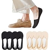 PENUUP 4 Pack Mens No Show Socks Thin Non Slip Low Cut Liner Socks Invisible for Flats Boat