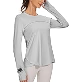 Blingfit Women's Workout Tops Long Sleeve Running Hiking Athletic Gym Shirts Lightweight UPF50+ UV Rash Guard Sun Protection