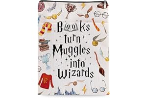 MAYDVDV Magic Wizard Book Sleeve, Potter Merch Bookish Gift, Wizard Gift Book Covers Librarian Reader Bibliophile Bookworm Reading Lover Gift(Books Turn Muggles into Winzards) (Magic Book Sleeve-1109)