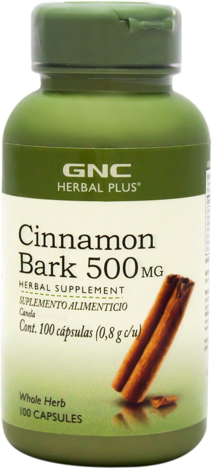 GNC Herbal Plus Cinnamon Bark 500mg, 200 Capsules, Traditional Ayurvedic Herb: Health & Personal Care