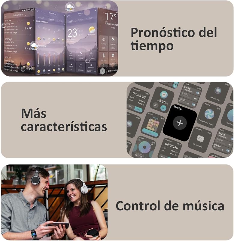 Smartwatch Hombre (Realizar/Recibir Llamadas), 1.85" Reloj Inteligente Hombre - Pulsómetro/Oxímetro/Sueño, Whatsapp Mensajes, Pulsera Actividad - 100 Modos Deportivos, Podómetro, Android iOS