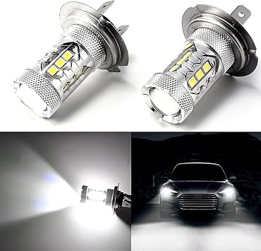 2 x H7 6000K CREE COB LED Headlight Hyper White High Beam Light Bulbs Power Lamp