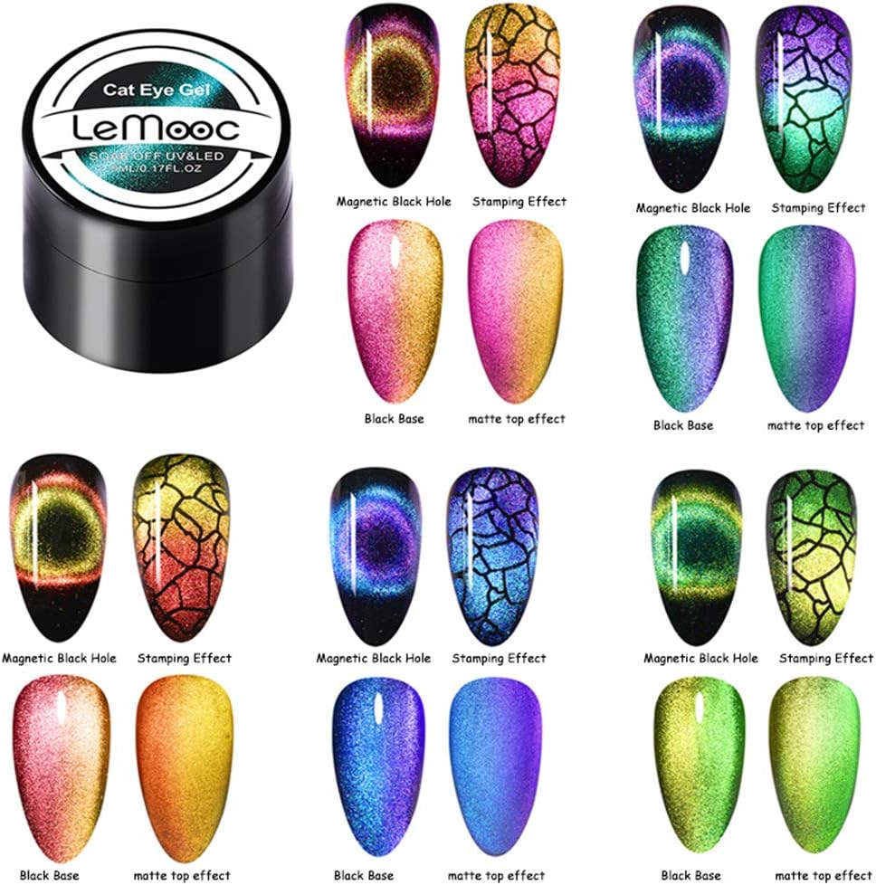 13peas Color Changing Nail Polish 9D Cat Eye Gel Nail Polish Chameleon Magnetic Gel Polish Set 5 PCS Combinations(1-5 Color) Home Manicure Christmas Kit