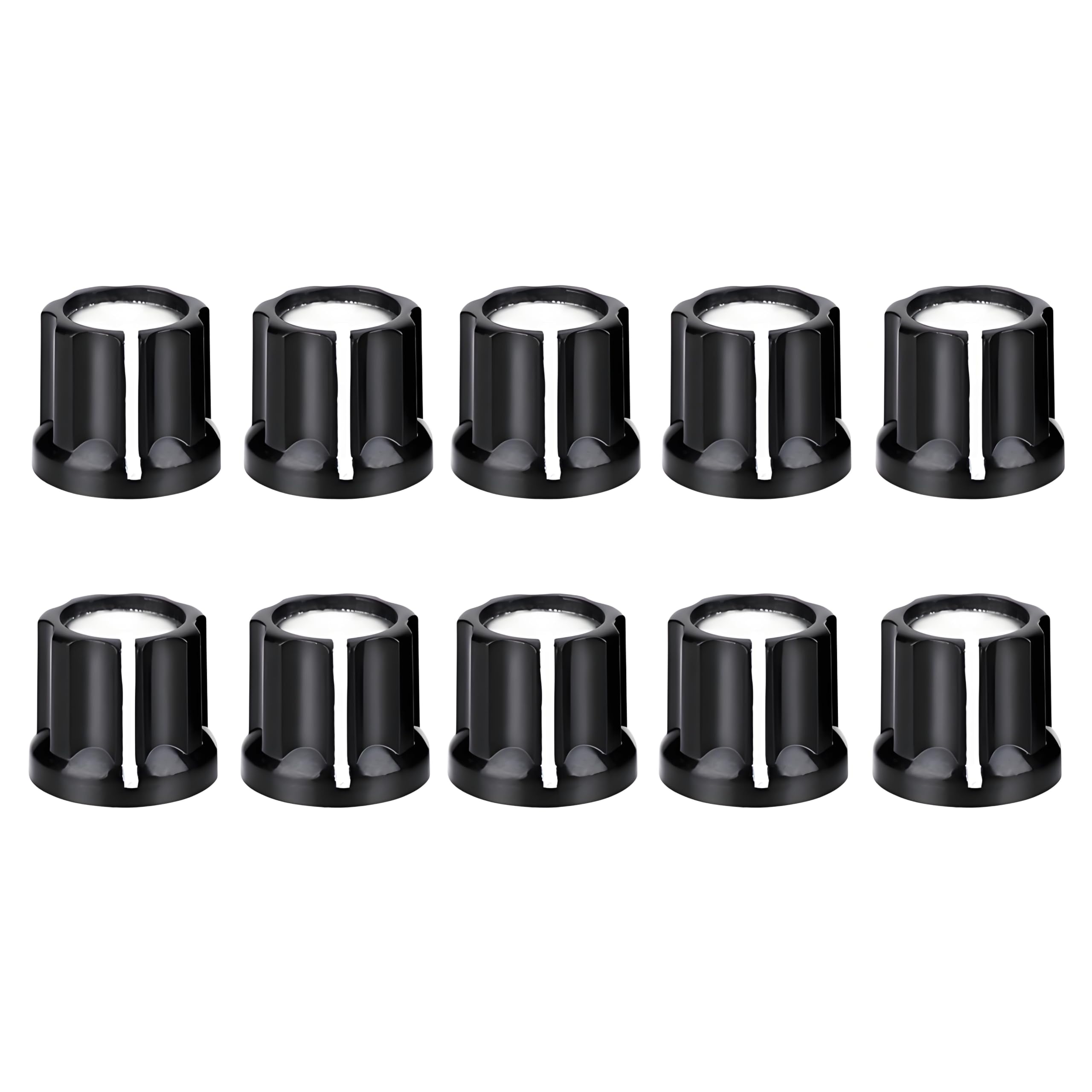10Pcs Volume Control Knob D Shaped Shaft Hole Tone Speed Control Knob Caps for Electric Bass Guitar
