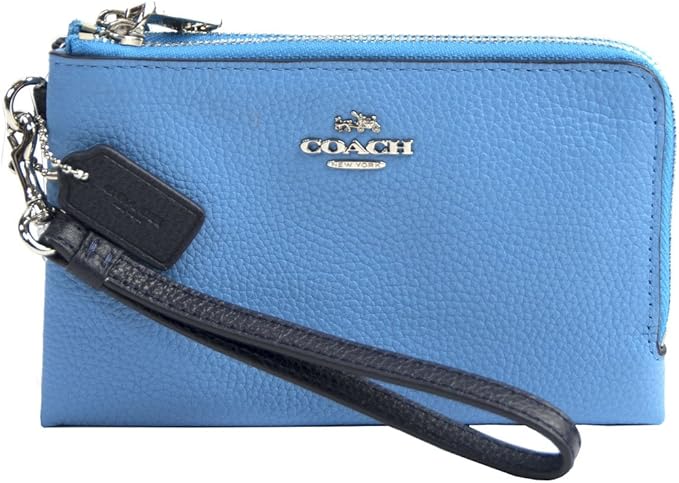 navy blue coach wristlet