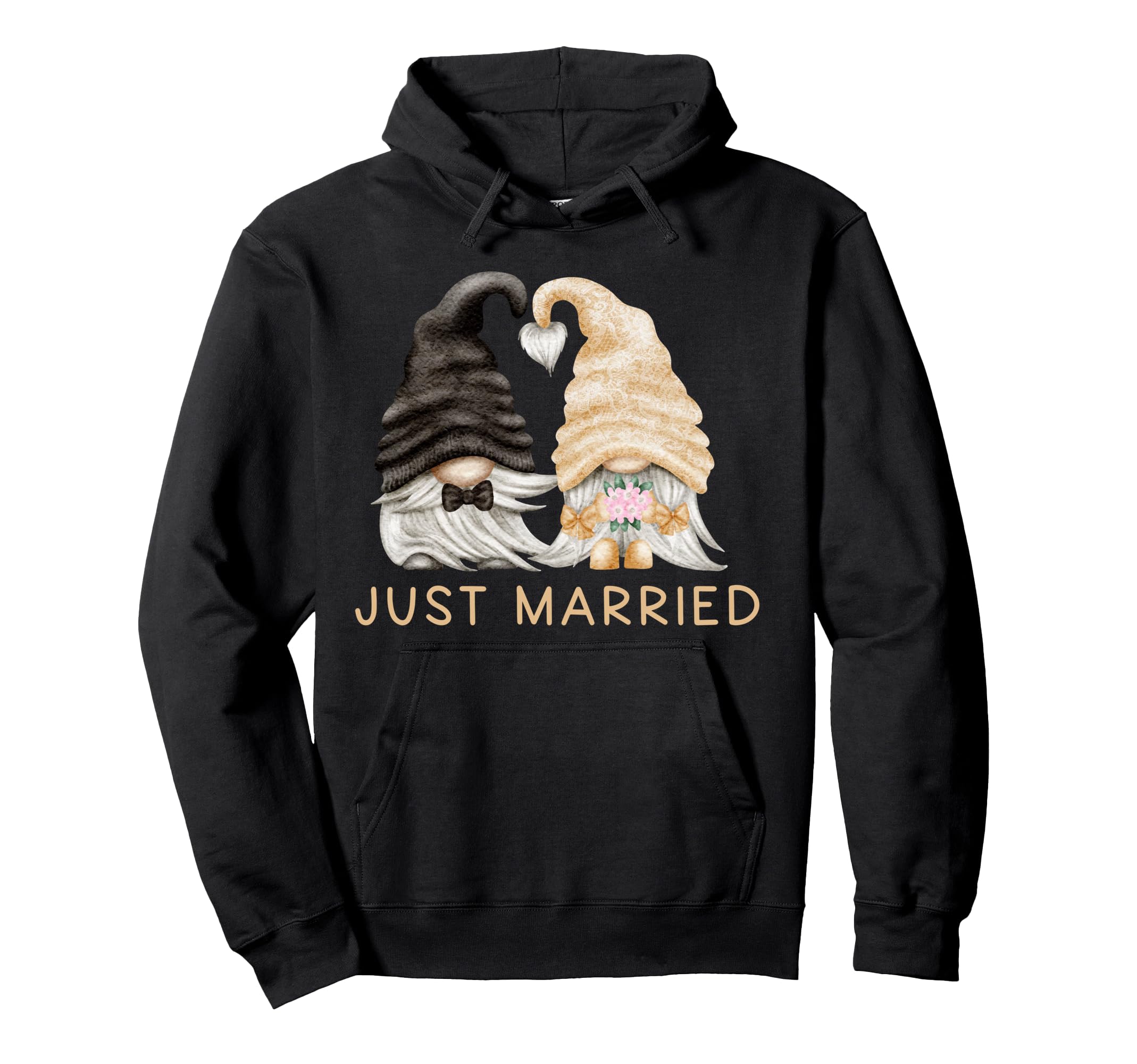 Just married Bride and Groom Gnome Pullover Hoodie