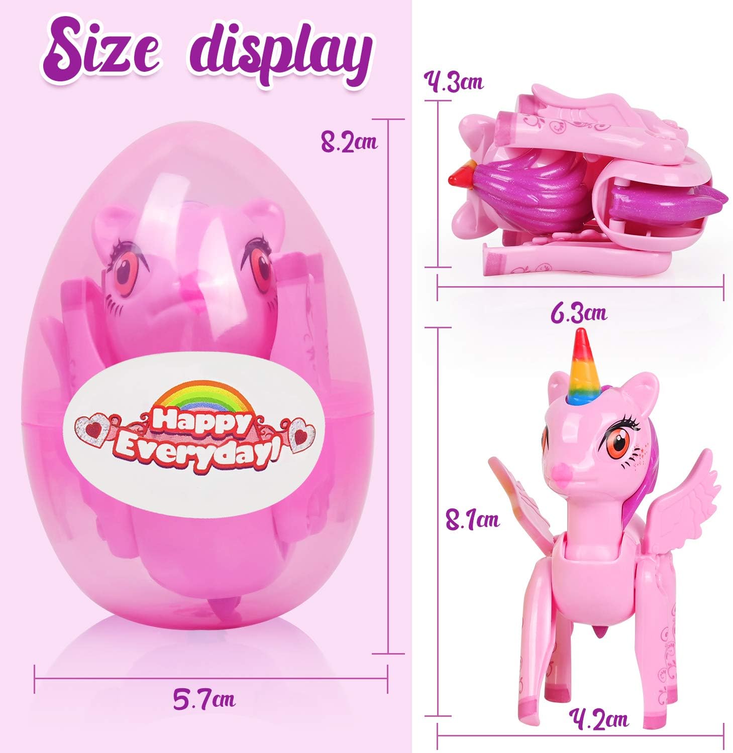 VAPCUFF Toys for 3 4 5 6 7 Year Old Girls, 4 Pack Easter Eggs Toys with Unicorn Easter Basket Stuffers for Kids Birthday Christmas Valentines Easter Party Favors Gifts for Kids Stocking Stuffers: Toys & Games