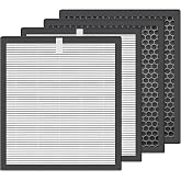 Replacement Air Filter Compatible with Purairia ZWN-132 Air Purifier | 4 Pack 3-in-1 Filtration Activated Carbon H13 Filter,Reduces Dander,VOCs,Smoke,Household Bad Smell