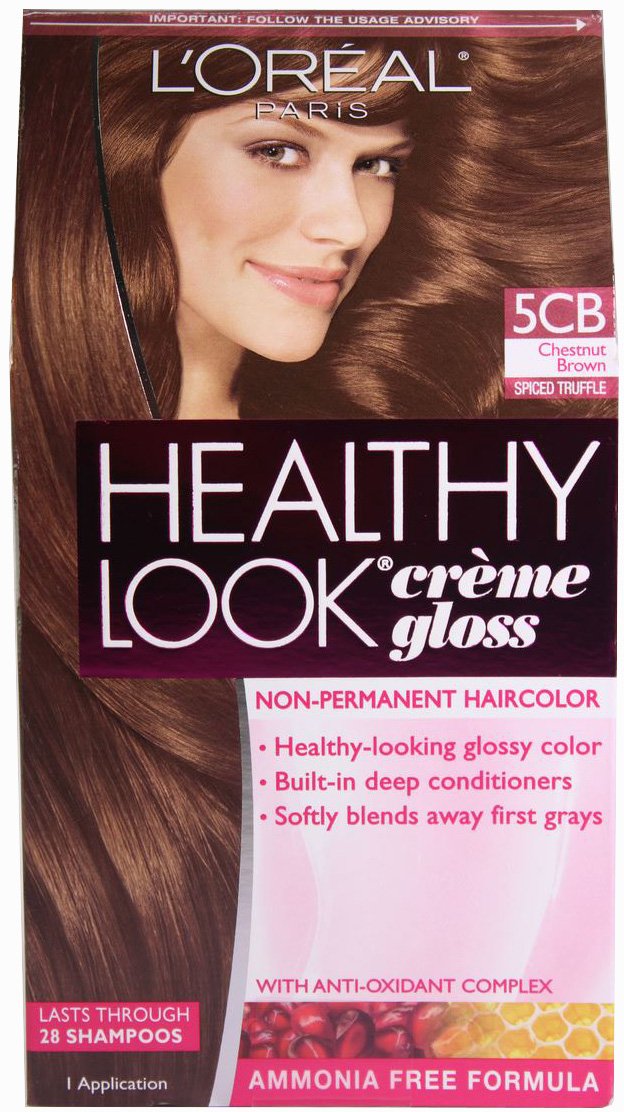 L'oreal Paris Healthy Look Cr&egrave;me Gloss (Pack of 3) (Chestnut Brown 5CB)