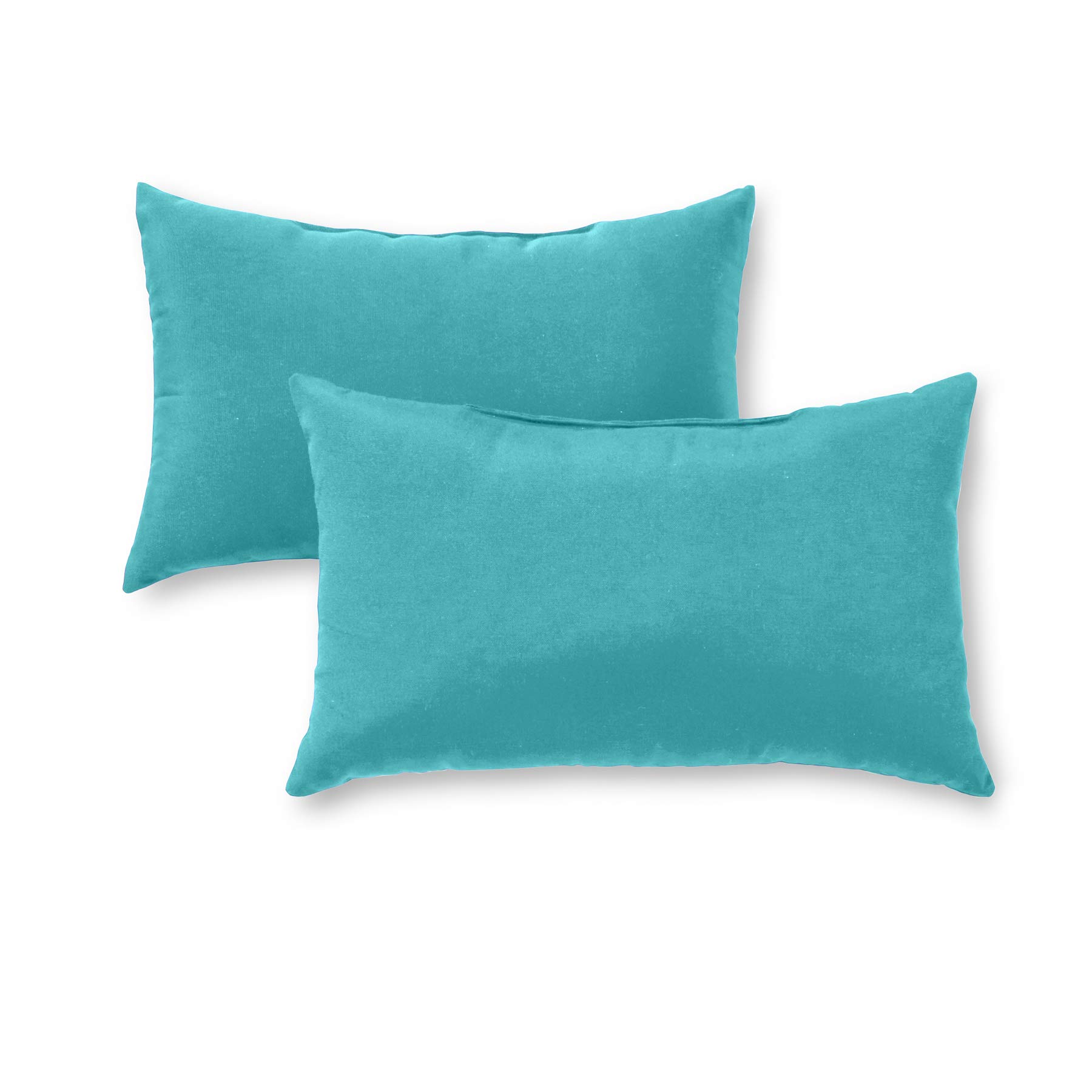 Greendale Home Fashions OC5811S2-TEAL Teal Rectangle Outdoor Accent Pillow, Set of 2 Image