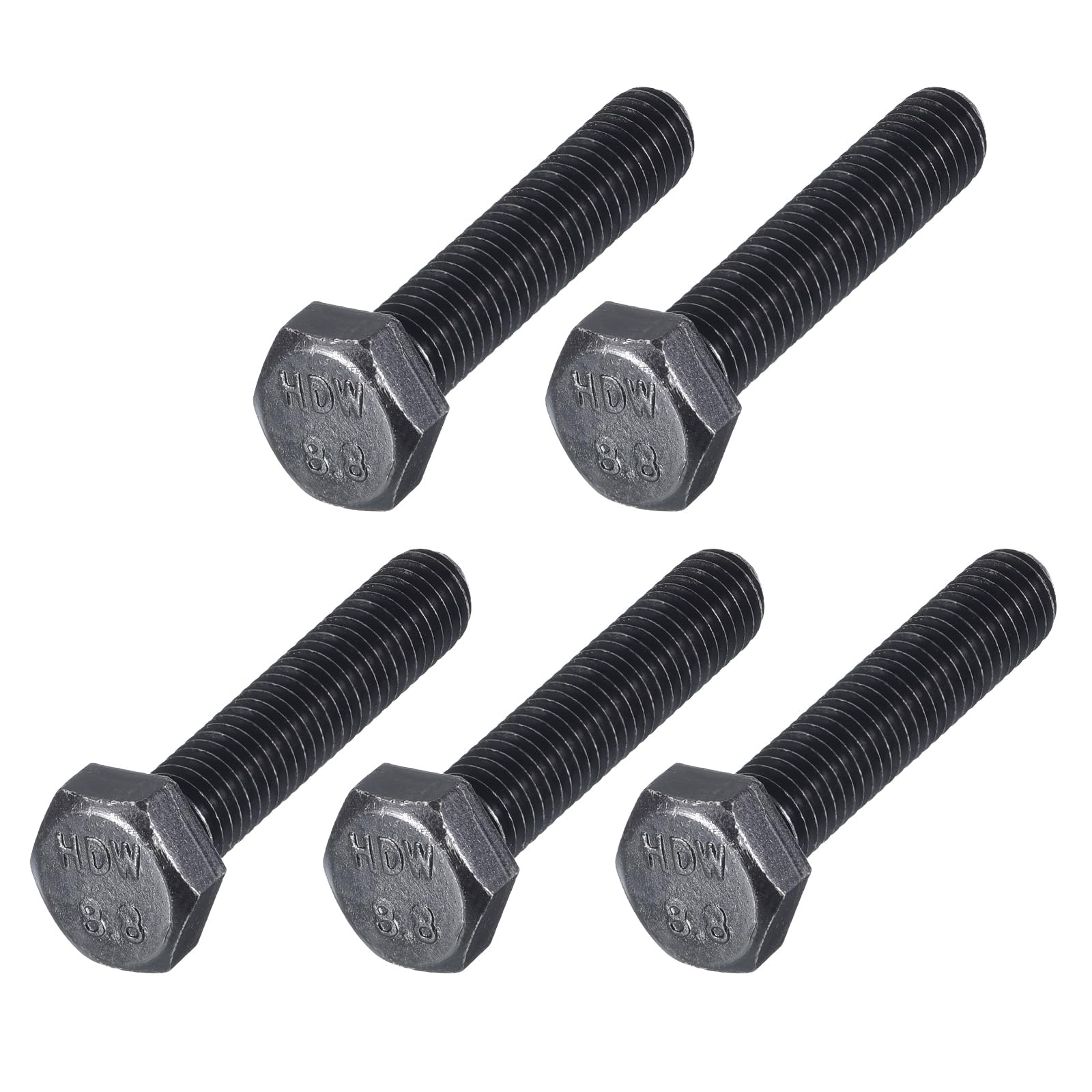 METALLIXITY Hex Bolts (M8-1.25x40mm) 5Pcs, 8.8 Grade Carbon Steel Fully Threaded Black Oxide, Coarse Thread UNC Hex Head Screw Bolt - for Furniture Repair — image 1