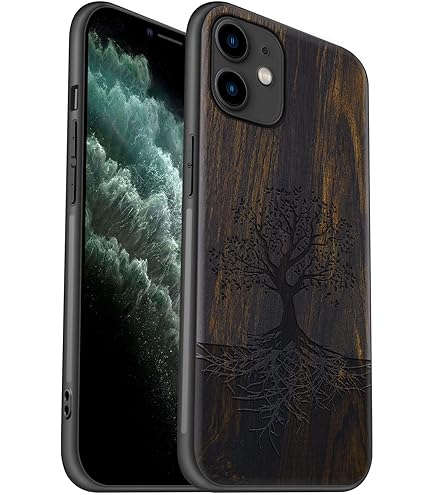 Amazon.com: Carveit Wood Case for iPhone 11 Case [Hard Real