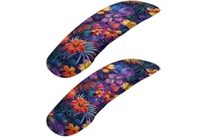 Wanzuoeng Tropical Hibiscus Printed Office Chair Armrest Covers Set of 2, Palm Tree Leaf Printed Stretchy Soft Office Chair Arms Rest Covers Arms Protector Covers for Office Computer Chair