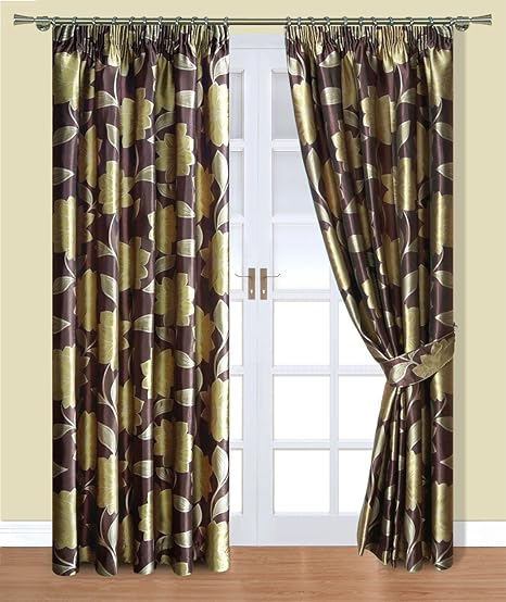 Classic Victoria Floral Jacquard Pencil Pleat Readymade Lined