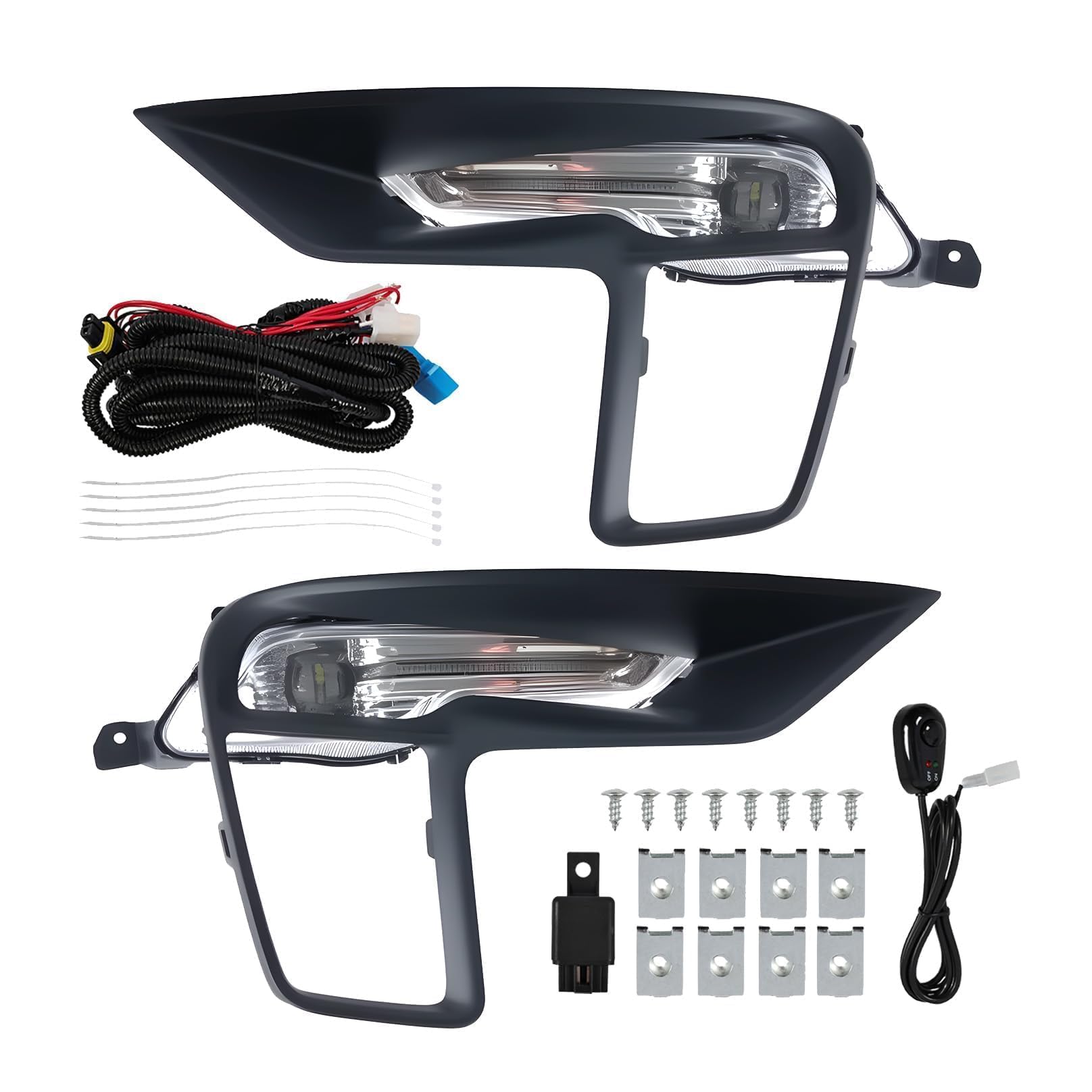 Photo 1 of OsyphereX Pair Fog Light Assembly Compatible with 2018 2019 Explorer Bumper Driving Lamps w/Bracket and Wire Harness Switch Kit FO2592240 FO2593240 Driver and Passenger Side