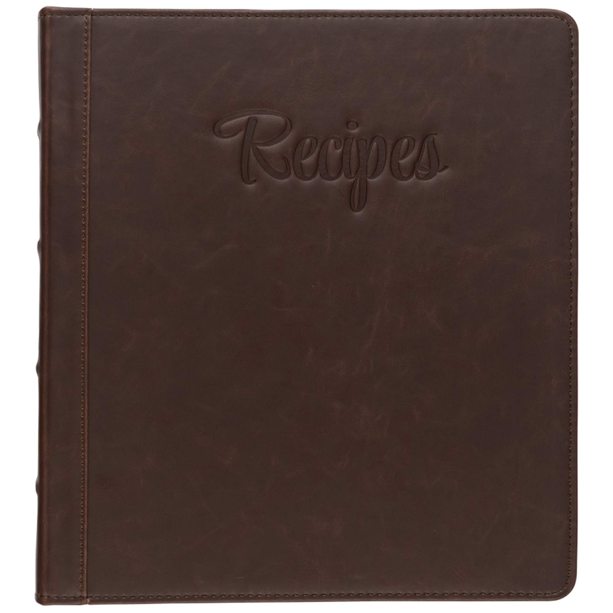 Samsill 1" Recipe Binder 8.5x11, 3 Ring Book to Hold All Your Recipes and Cards, Brown Family Script Design