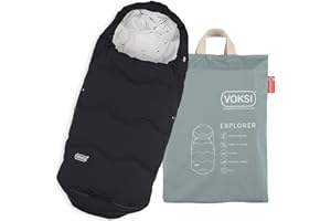 Voksi Explorer Stroller Footmuff, Natural Wool and Down, Universal Fit, Product of Norway