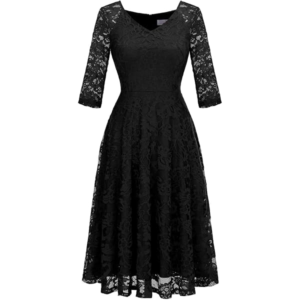 Allegra K Women's Elegant Lace Crochet Lantern Sleeves Belt Loose Pleated Midi Dress X-Small Black at Amazon Women's Clothing store Allegra K Women's Elegant Lace Crochet Lantern Sleeves Belt Loose Pleated Midi Dress X-Small Black at Amazon Women's Clothing store